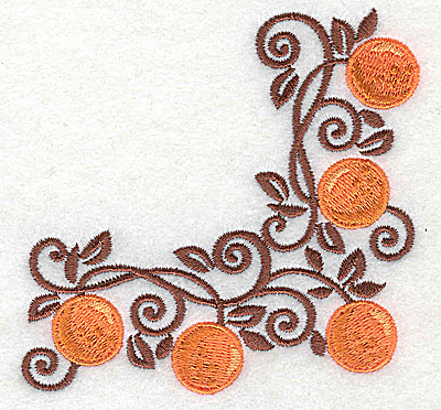 Embroidery Design: Orange corner 3.70w X 3.70h