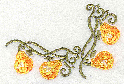 Embroidery Design: Pear corner 3.88w X 2.67h