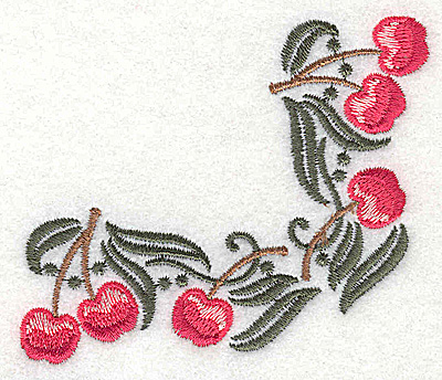 Embroidery Design: Cherry corner 3.32w X 2.93h