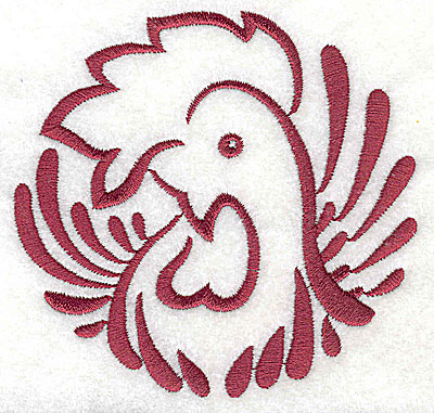 Embroidery Design: Rooster 3 large3.71w x 3.87h