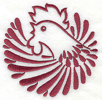 Embroidery Design: Rooster 4 large3.84w x 3.89h