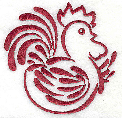 Embroidery Design: Rooster 9 large3.87h x 3.87h