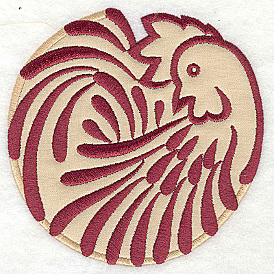 Embroidery Design: Rooster 5 applique4.95w x 4.92h