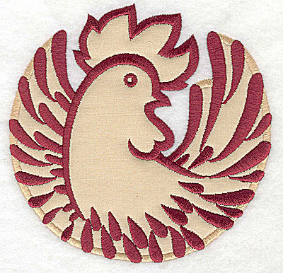 Embroidery Design: Rooster 6 applique4.94w x 5.00h
