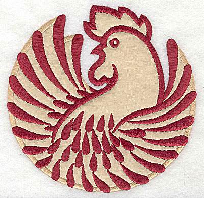 Embroidery Design: Rooster 8 applique4.98w x 5.00h