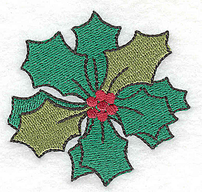 Embroidery Design: Holly with berries 2.55w X 2.45h