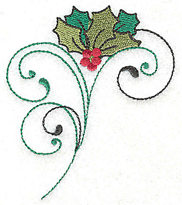 Embroidery Design: Holly bouquet 3.01w X 3.51h