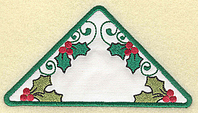Embroidery Design: Holly in triangle applique large 4.94w X 2.68h