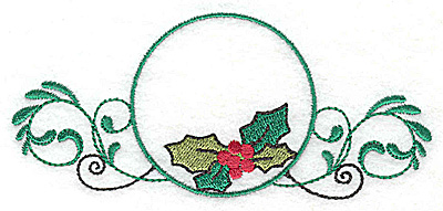 Embroidery Design: Holly in circle  4.89w X 2.18h