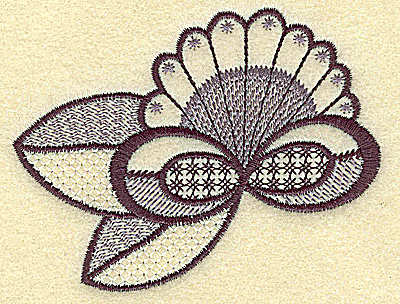 Embroidery Design: Floral fan 3.62w X 2.78h