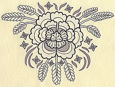 Embroidery Design: Flower with wheat large 9.34w X 6.97h