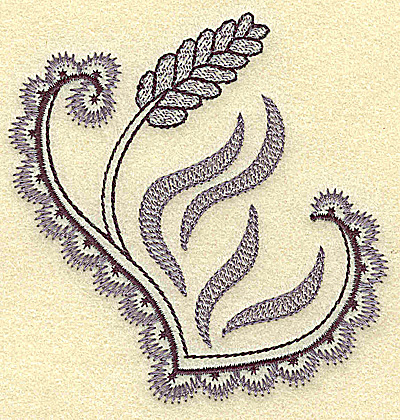 Embroidery Design: Wheat and swirls 3.63w X 3.77h