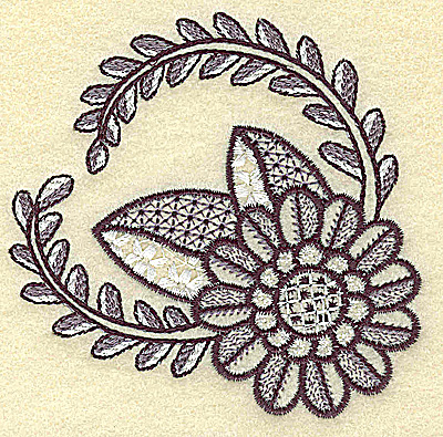 Embroidery Design: Daisy and vines 3.62w X 3.52h