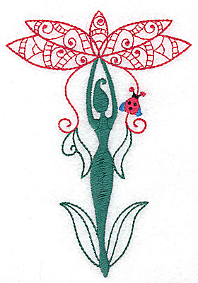 Embroidery Design: Flower Soul F large 3.44w X 4.95h