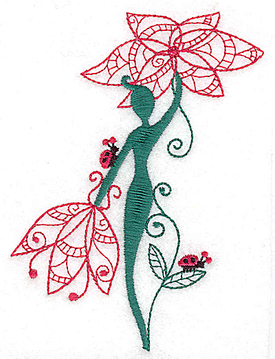 Embroidery Design: Flower Soul J large 3.56w X 4.97h