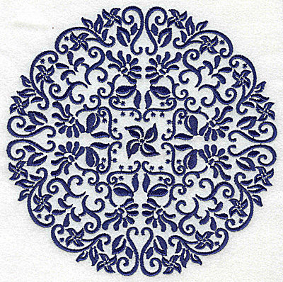 Embroidery Design: Fancy Circle A large 6.51w X 6.51h