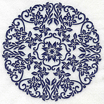 Embroidery Design: Fancy Circle E large 6.52w X 6.52h