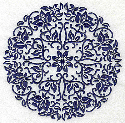 Embroidery Design: Fancy Circle H large 6.50w X 6.50h