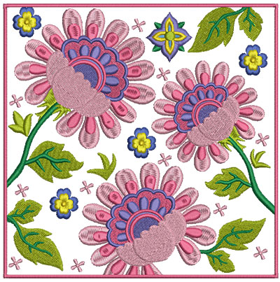 Embroidery Design: Floral Blocks 8 7.02w X 7.00h