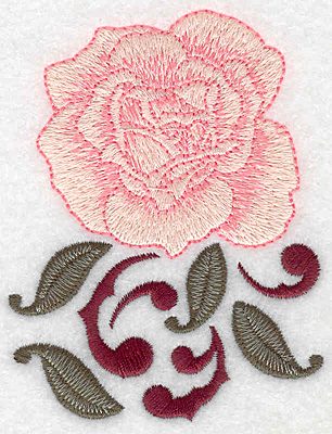 Embroidery Design: Single rose 2.95w X 3.85h