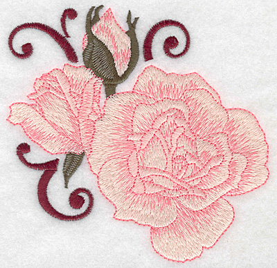 Embroidery Design: Rose and buds large 4.98w X 4.89h