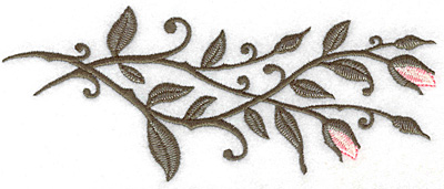 Embroidery Design: Rose buds horizontal 6.98w X 2.86h