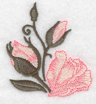 Embroidery Design: Rose and buds 2.65w X 3.00h