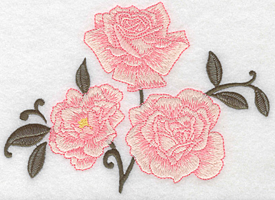 Embroidery Design: Roses three6.79w X 4.99h