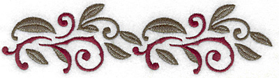 Embroidery Design: Swirls and leaves horizontal 6.97w X 1.85h