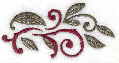 Embroidery Design: Swirls and leaves small 3.62w X 1.85h