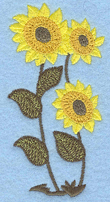 Embroidery Design: Sunflowers 1.94w X 3.88h