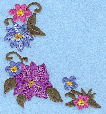 Embroidery Design: Floral corner A 3.28w X 3.53h