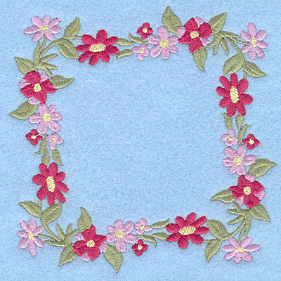 Embroidery Design: Floral Frame 4.92w X 4.92h