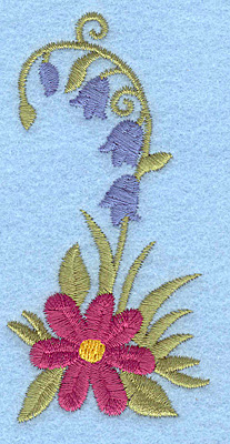 Embroidery Design: Flowers J 1.73w X 3.50h