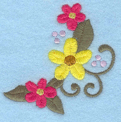 Embroidery Design: Flowers L 2.58w X 2.58h