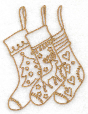 Embroidery Design: Christmas stockings 3.01w X 3.88h