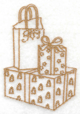 Embroidery Design: Gift boxes and bags 2.63w X 3.85h