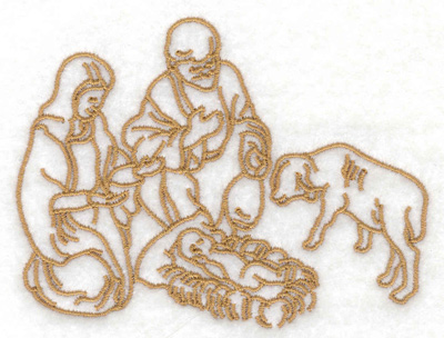 Embroidery Design: Nativity scene 3.86w X 2.91h