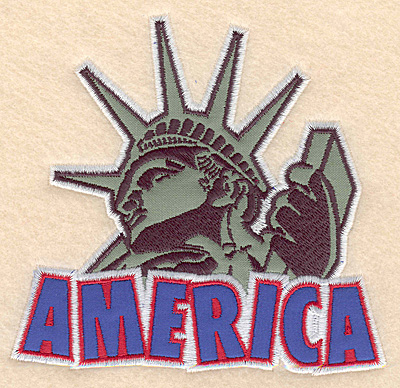 Embroidery Design: America Statue of Liberty double applique 5.00"w X 4.72"h