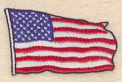 Embroidery Design: American flag small 3.03"w X 1.87"h