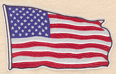 Embroidery Design: American flag medium Applique 7.00"w X 4.32"h