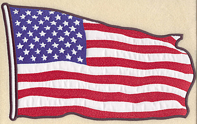 Embroidery Design: American flag full back appliques 11.71"w X 7.11"h