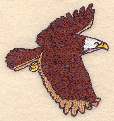 Embroidery Design: American bald eagle with wings spread 3.64"w X 3.94"h