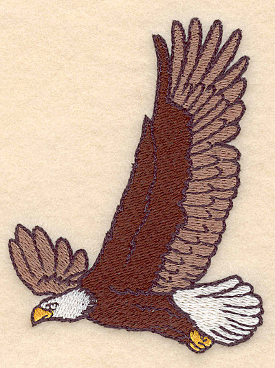 Embroidery Design: American bald eagle in flight 3.00"w X 3.90"h