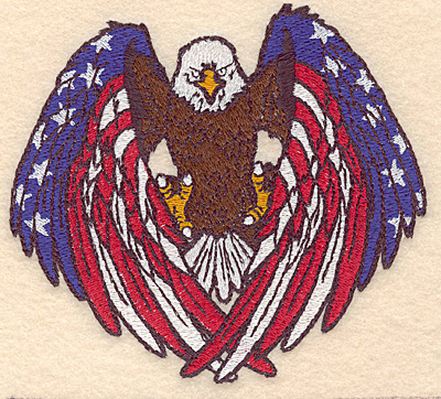Embroidery Design: American bald eagle / flag 5.45"w X 4.94"h