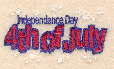 Embroidery Design: Independence Day small 3.87"w X 2.20"h
