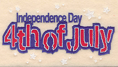 Embroidery Design: Independence Day large applique 7.00"w X 3.90"h