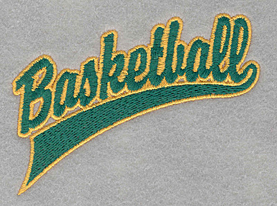 Embroidery Design: Basketball script3.78w X 2.73h