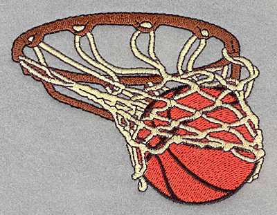 Embroidery Design: Basketball in hoop3.90w x 3.02h