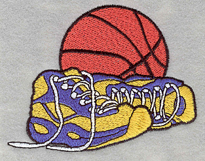 Embroidery Design: Basketball with sneakers3.90w X 3.00h